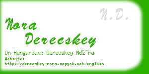 nora derecskey business card